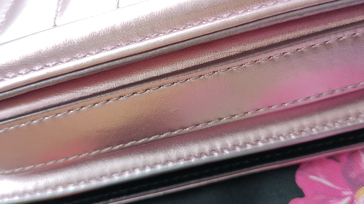 Dolce & Gabbana Metallic Pink Leather DG Girls Shoulder Bag