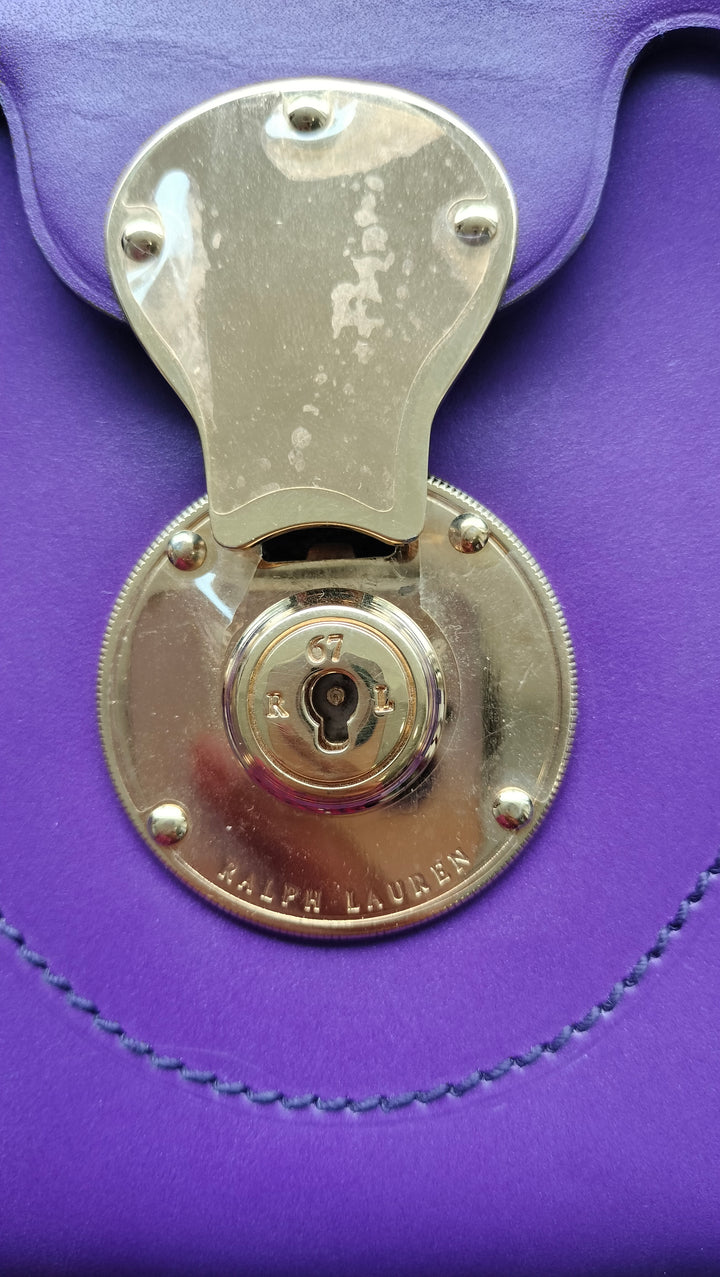 Ralph Lauren Purple Leather Ricky Crossbody Bag