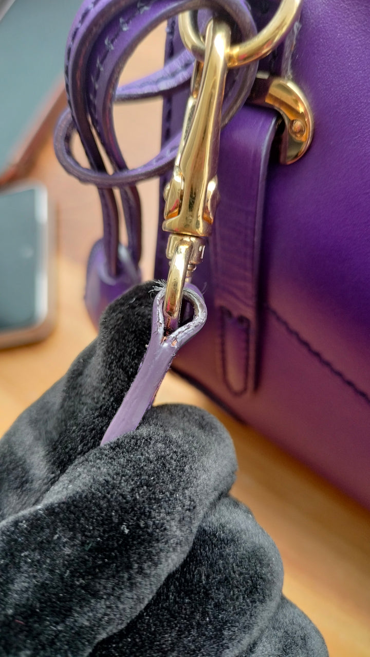 Ralph Lauren Purple Leather Ricky Crossbody Bag