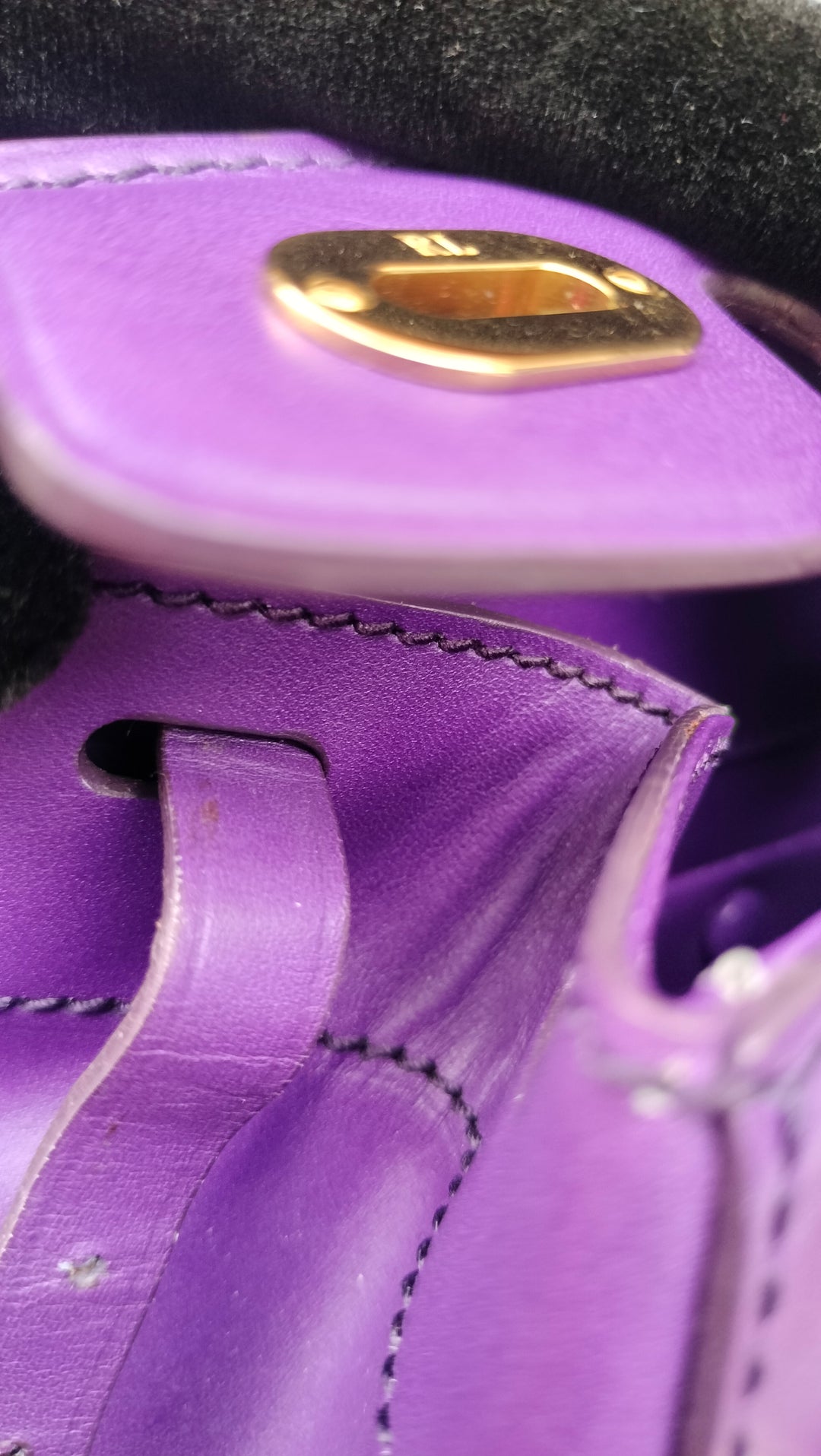 Ralph Lauren Purple Leather Ricky Crossbody Bag