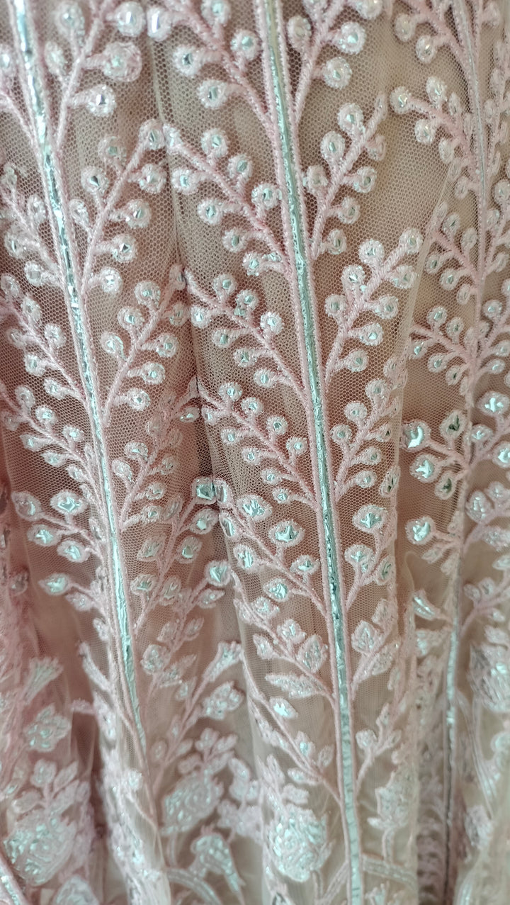 Falguni Shane Peacock Blush Pink Embroidered Gown Set