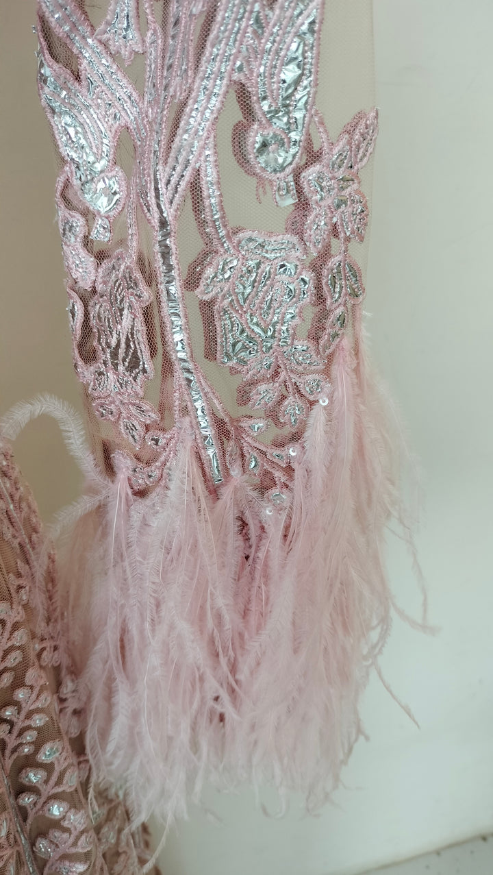 Falguni Shane Peacock Blush Pink Embroidered Gown Set