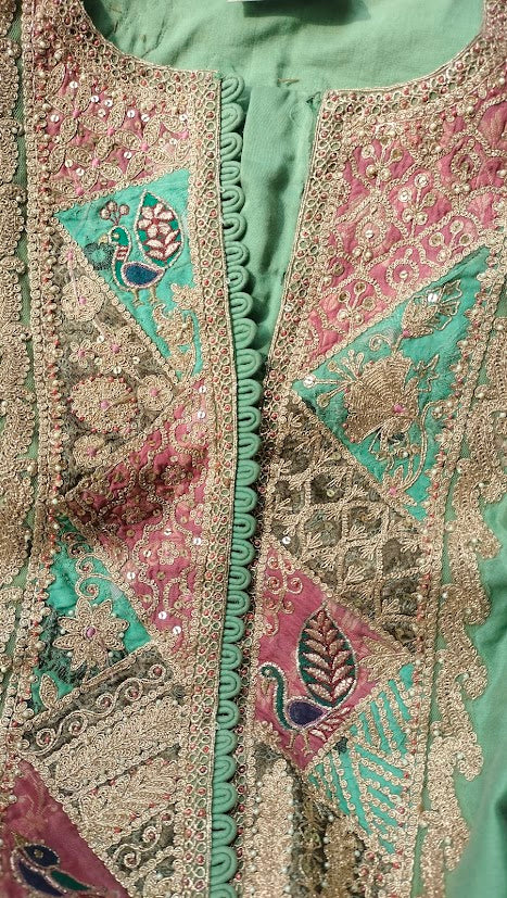Rimple & Harpreet Green Embroidered Sharara Set