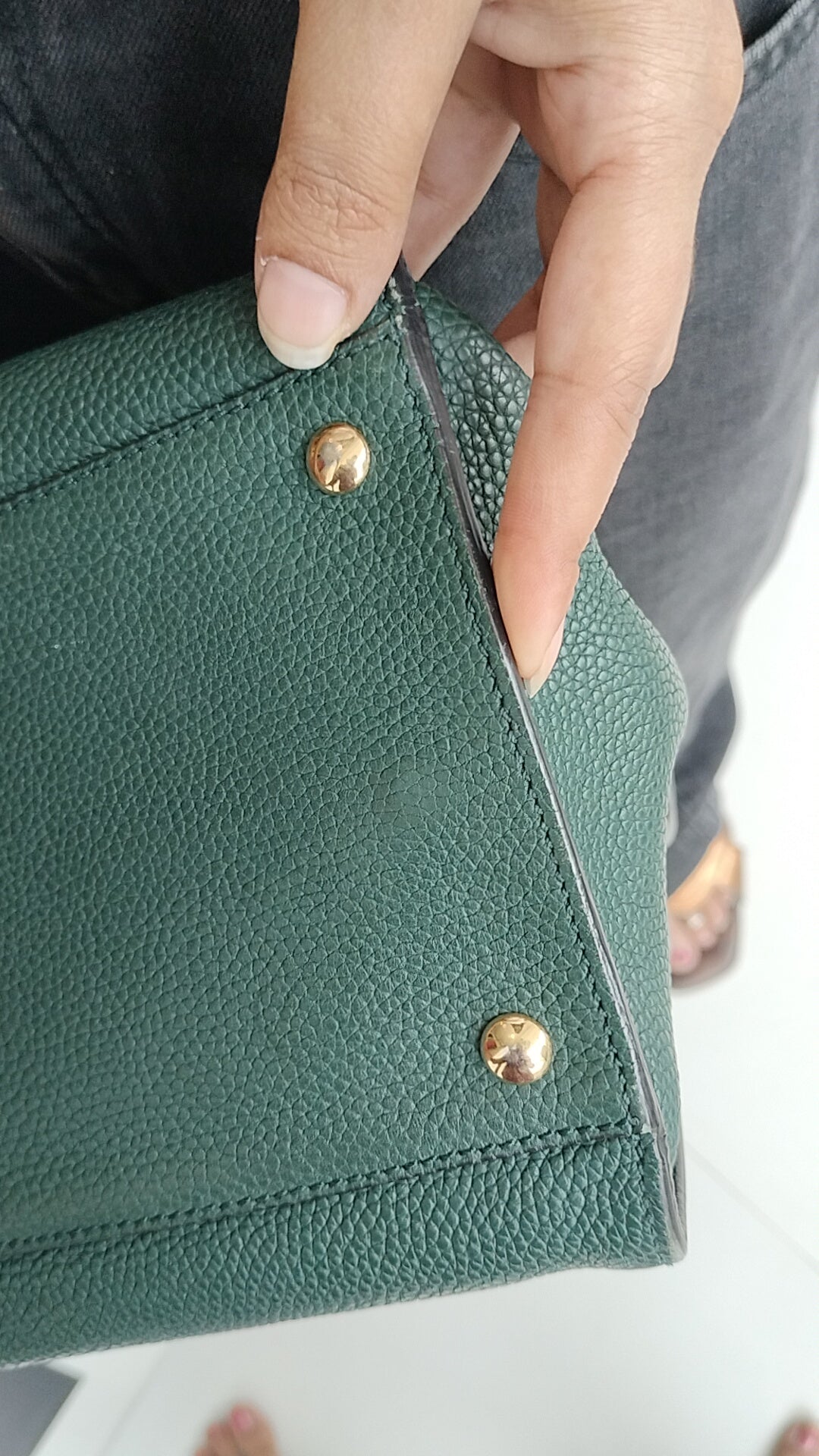 Salvatore Ferragamo Green Leather Satchel