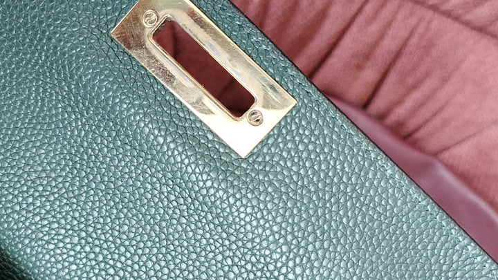 Salvatore Ferragamo Green Leather Satchel