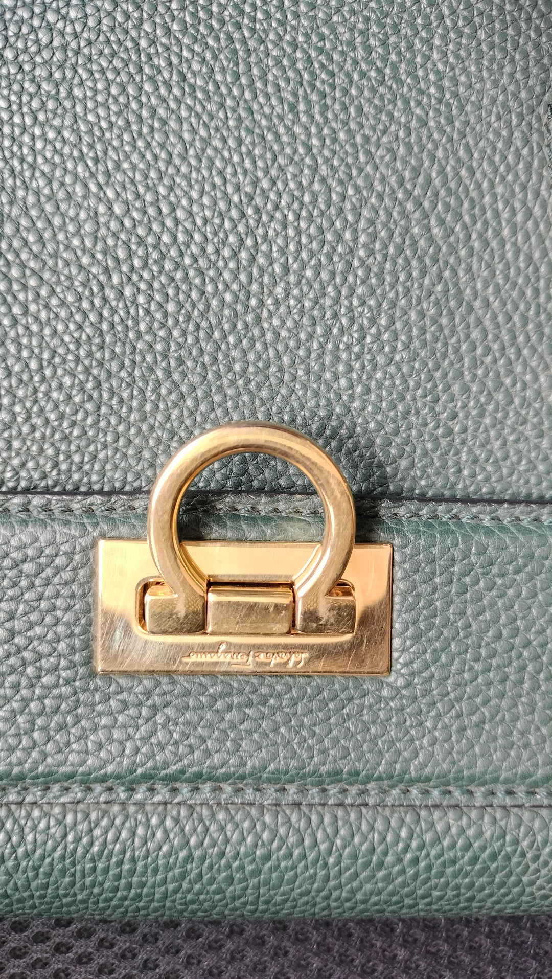 Salvatore Ferragamo Green Leather Satchel