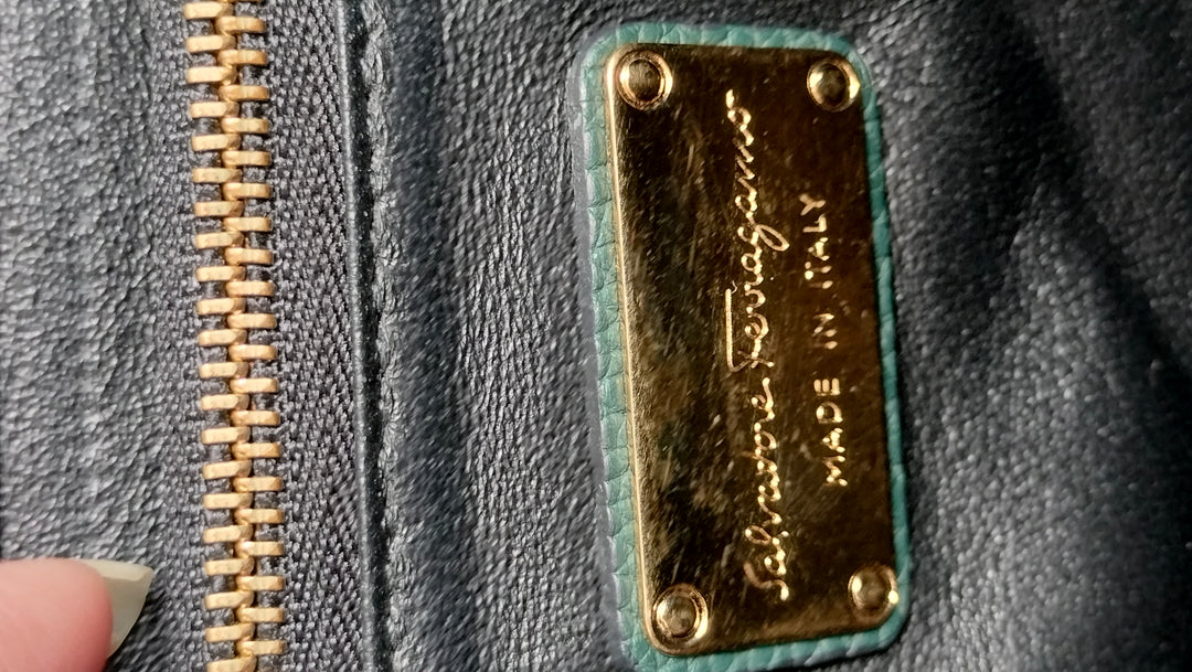 Salvatore Ferragamo Green Leather Satchel