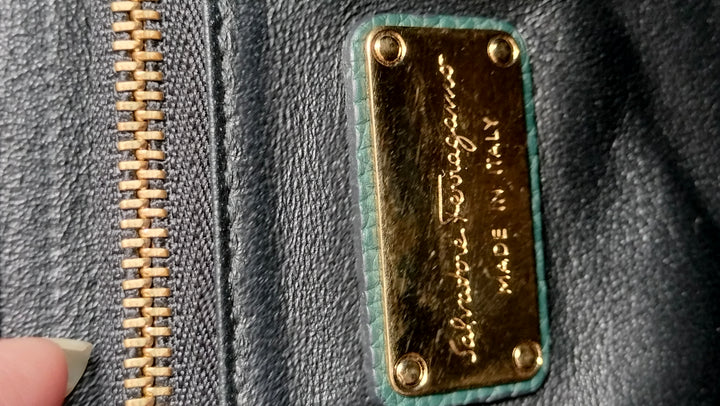 Salvatore Ferragamo Green Leather Satchel