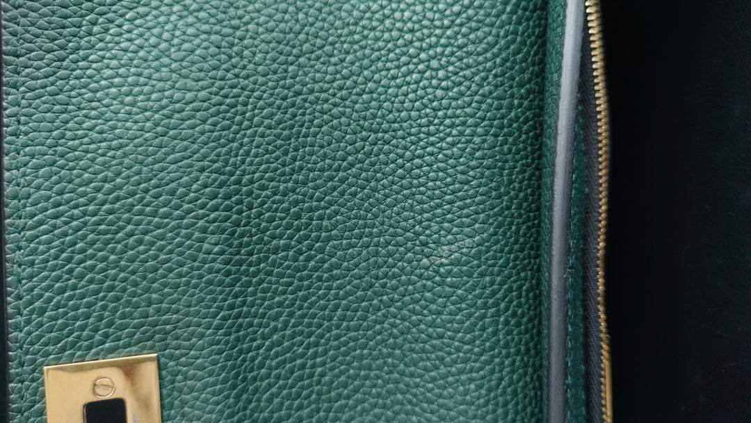 Salvatore Ferragamo Green Leather Satchel