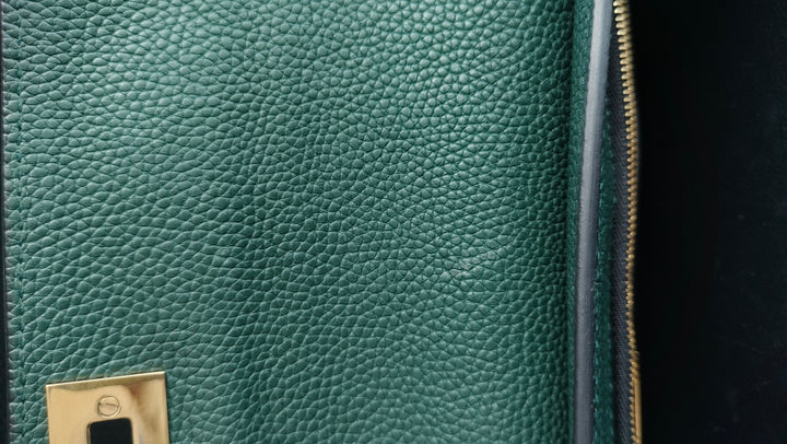 Salvatore Ferragamo Green Leather Satchel
