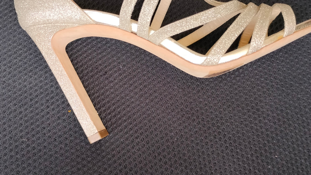 Jimmy Choo Leather Glitter Accents Sandals Size 38