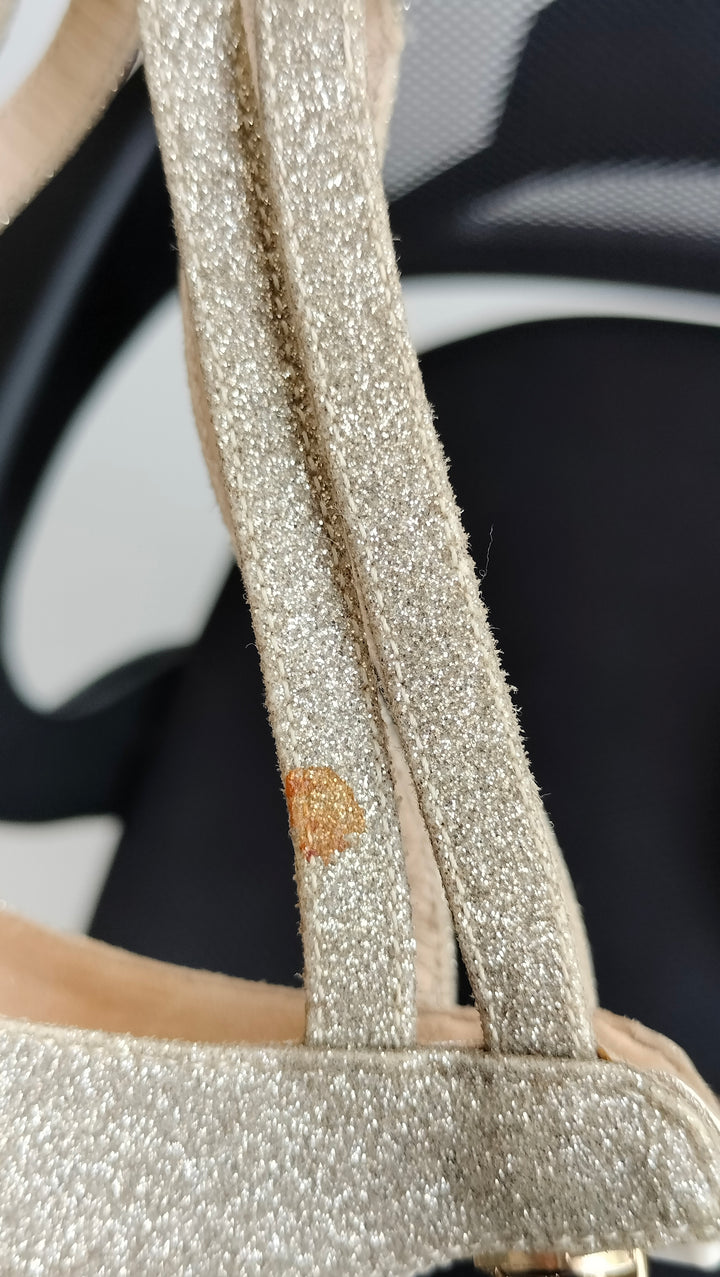 Jimmy Choo Leather Glitter Accents Sandals Size 38