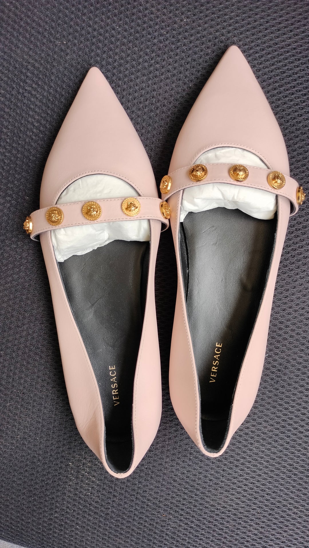 Versace Women's Metal Medusa Studs Ballet Flats Size 37