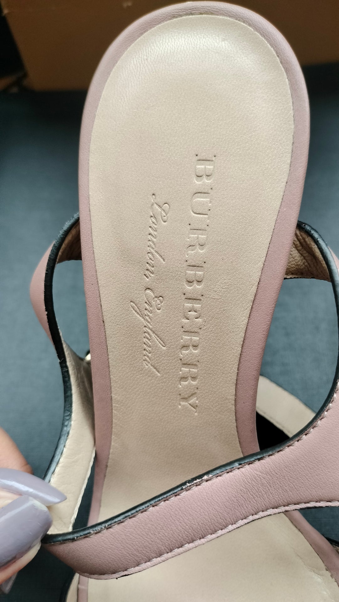 Burberry Canvas and Leather Wedge Sandals Size 37