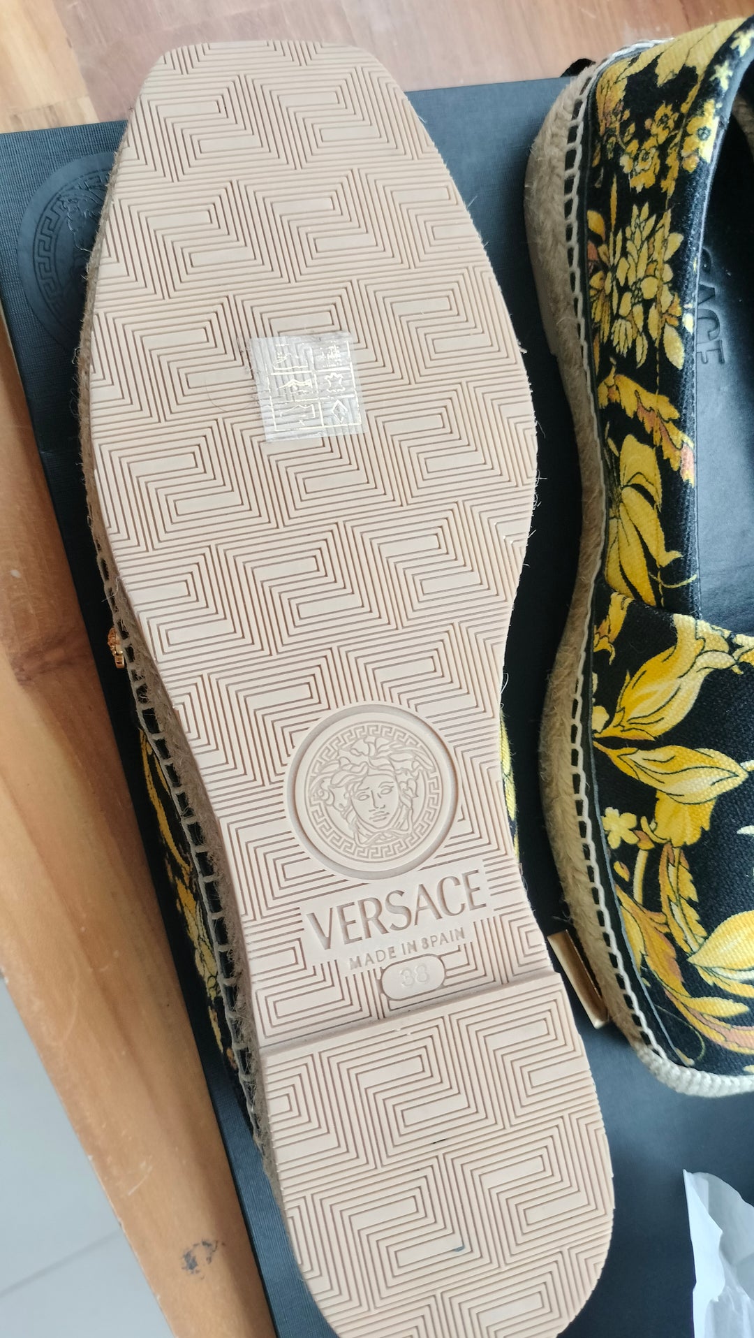 Versace Barocco floral print espadrilles Size 38