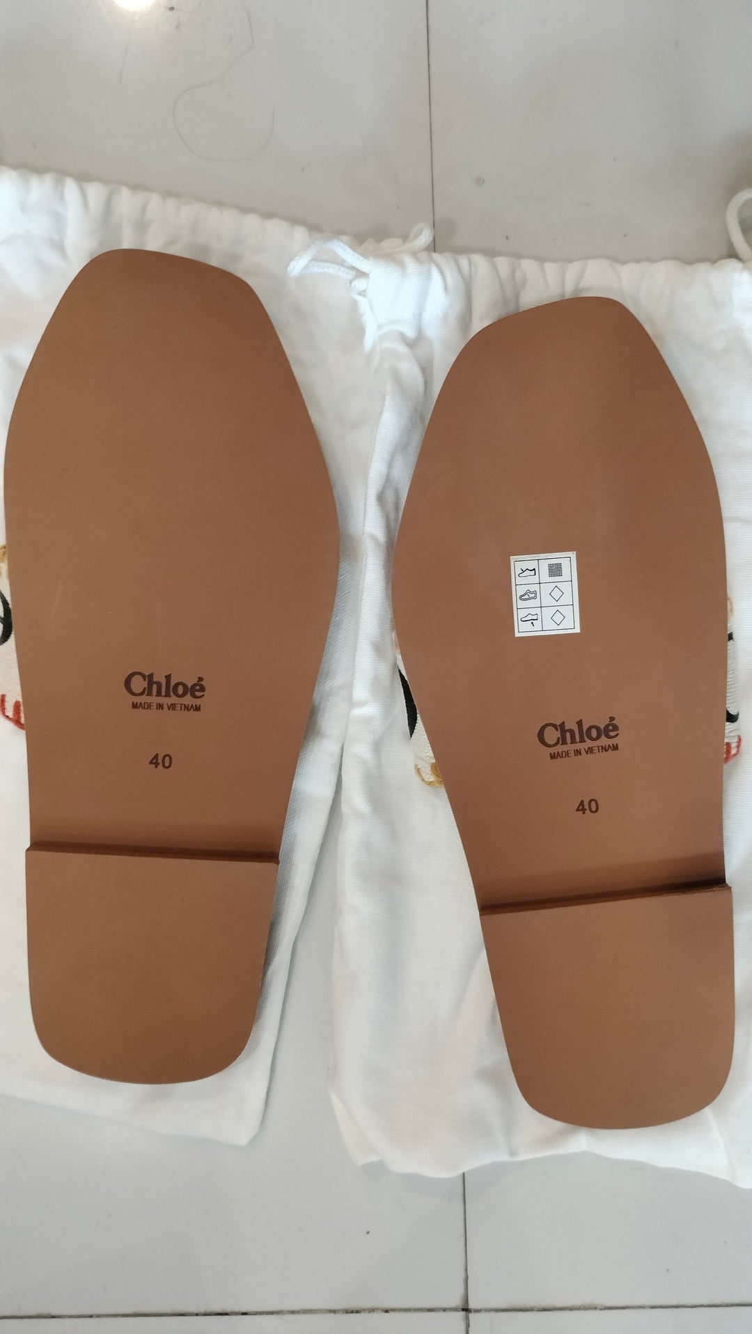 Chloé Woody Canvas Flat Sandals Size 40