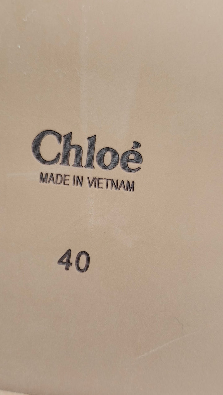 Chloé Woody Canvas Flat Sandals Size 40
