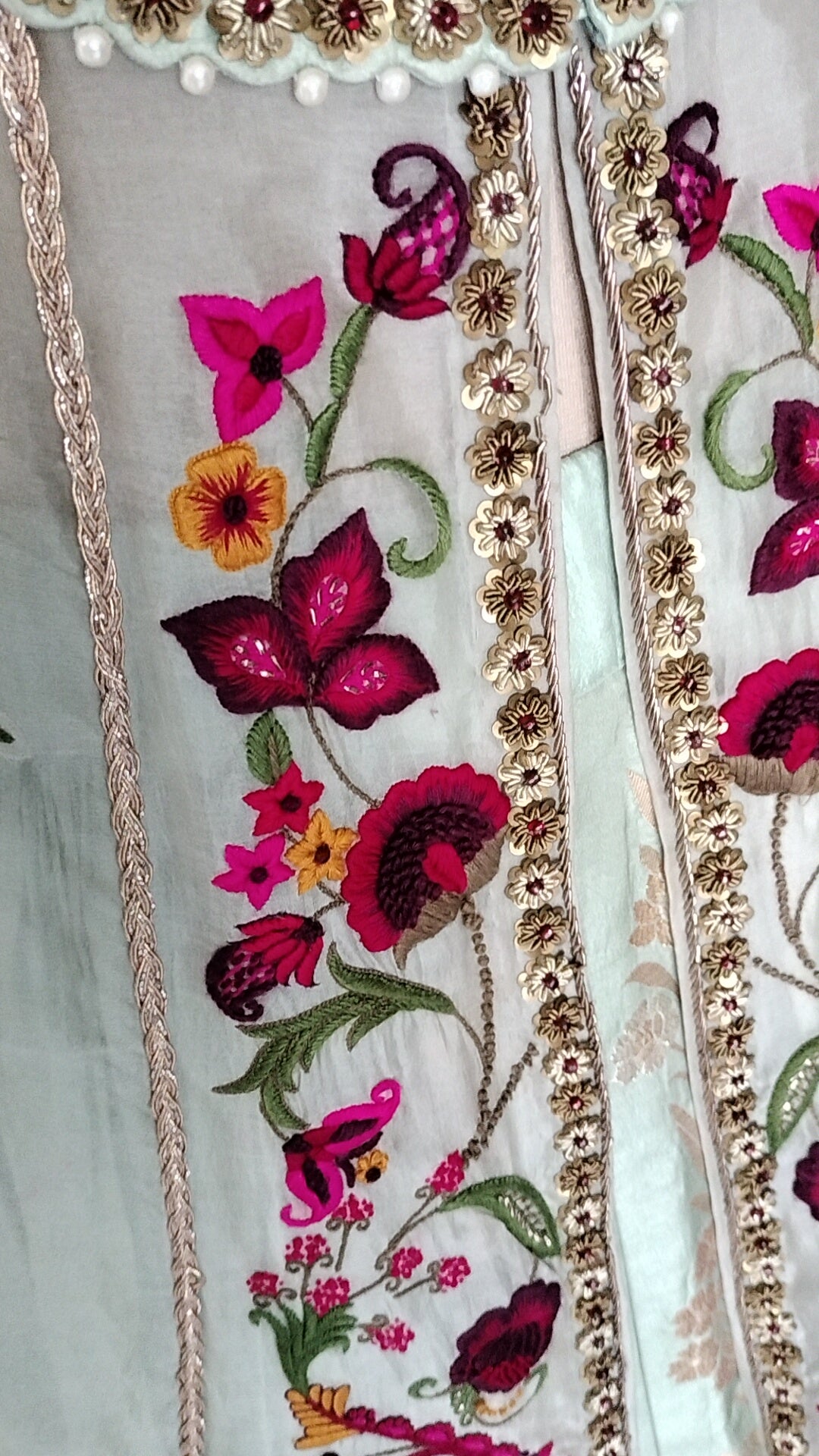 Gazal Gupta Mint Green Embroidered Skirt Set