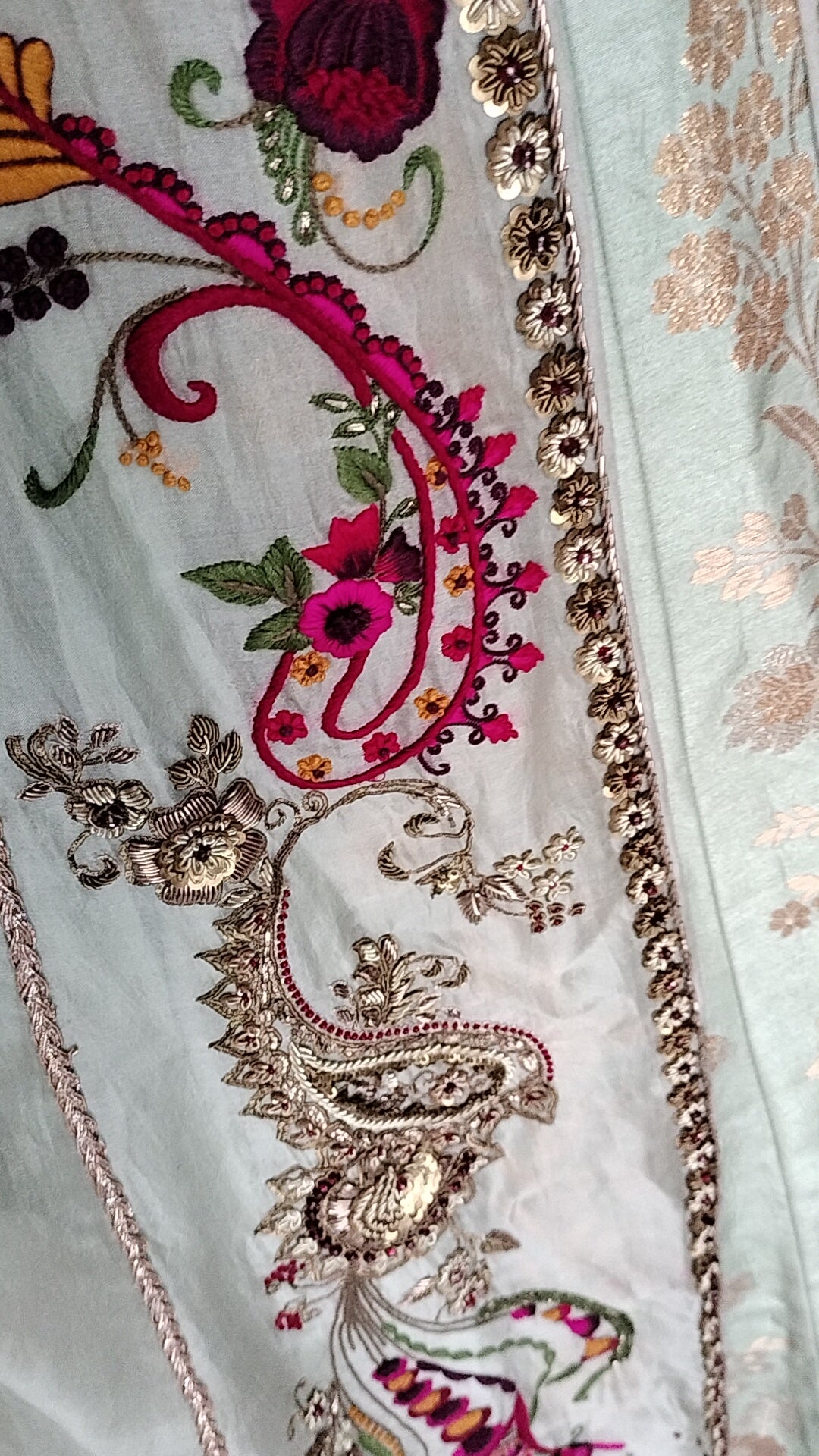 Gazal Gupta Mint Green Embroidered Skirt Set