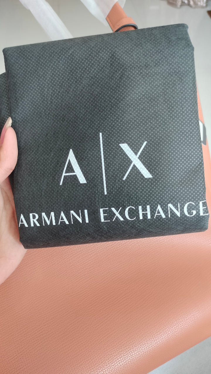 Armani Exchange Logo Embossed Tote Bag