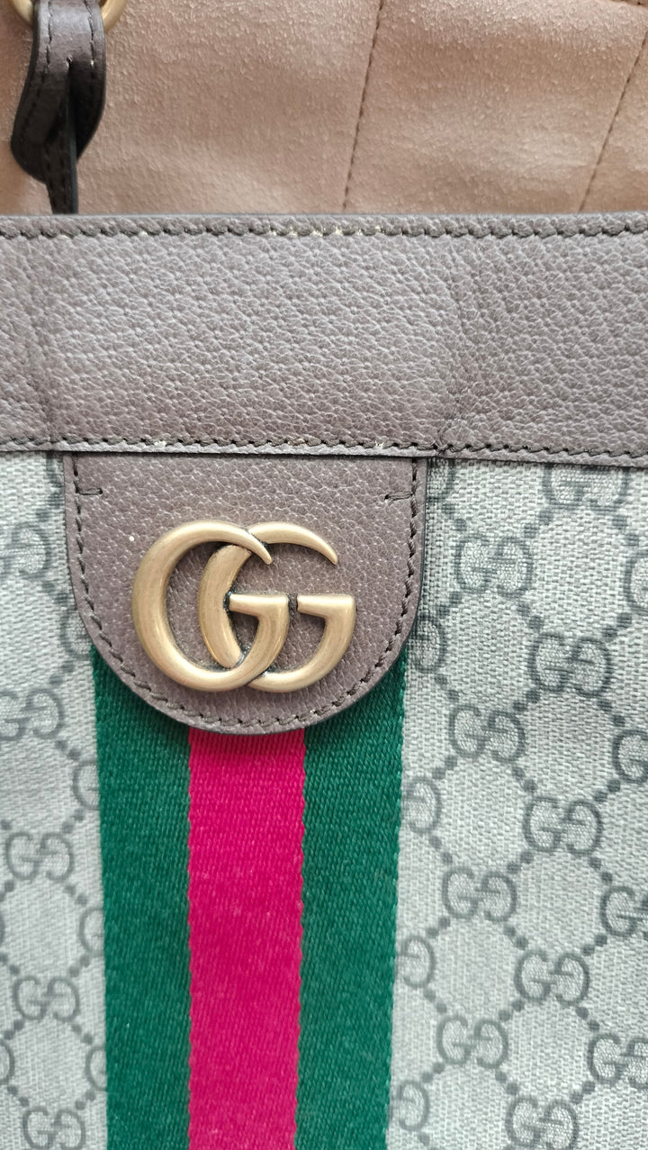 Gucci GG Supreme Canvas and Leather Ophidia Tote