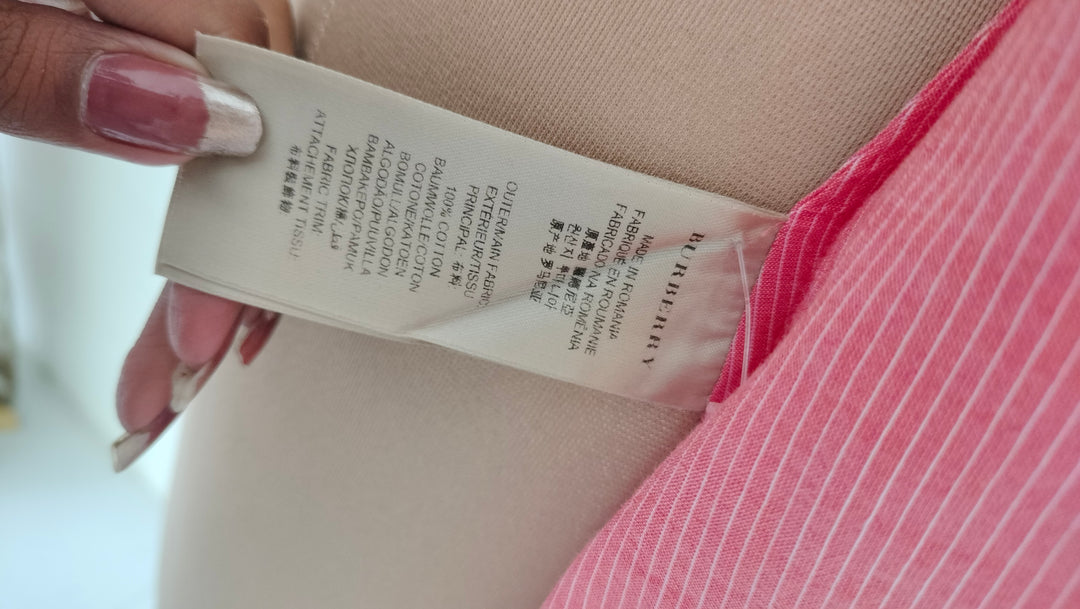 Burberry Pink Striped Cotton Button-Down Shirt