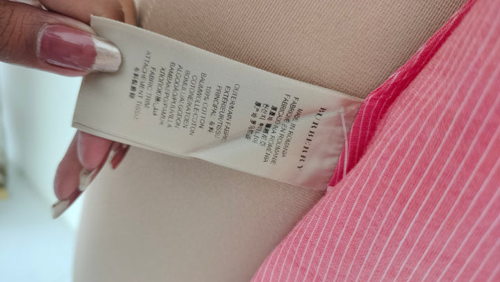 Burberry Pink Striped Cotton Button-Down Shirt