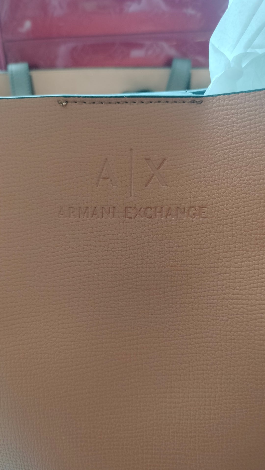 Armani Exchange Logo Embossed Tote Bag