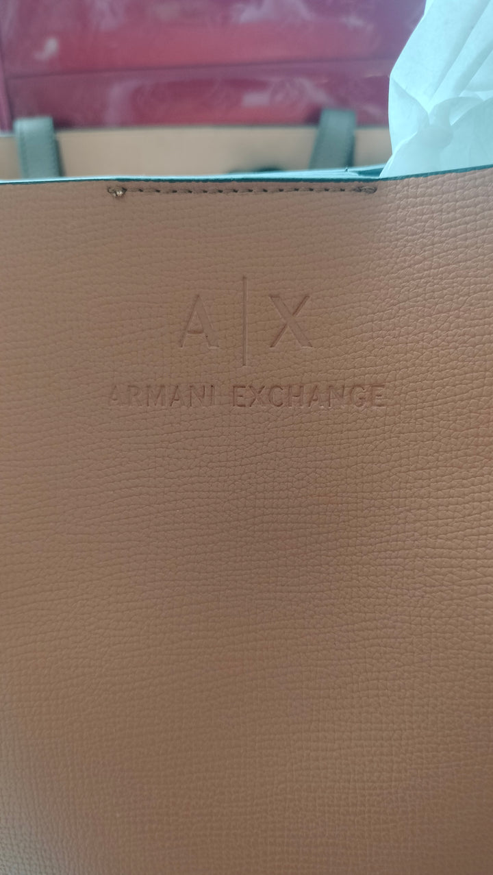 Armani Exchange Logo Embossed Tote Bag