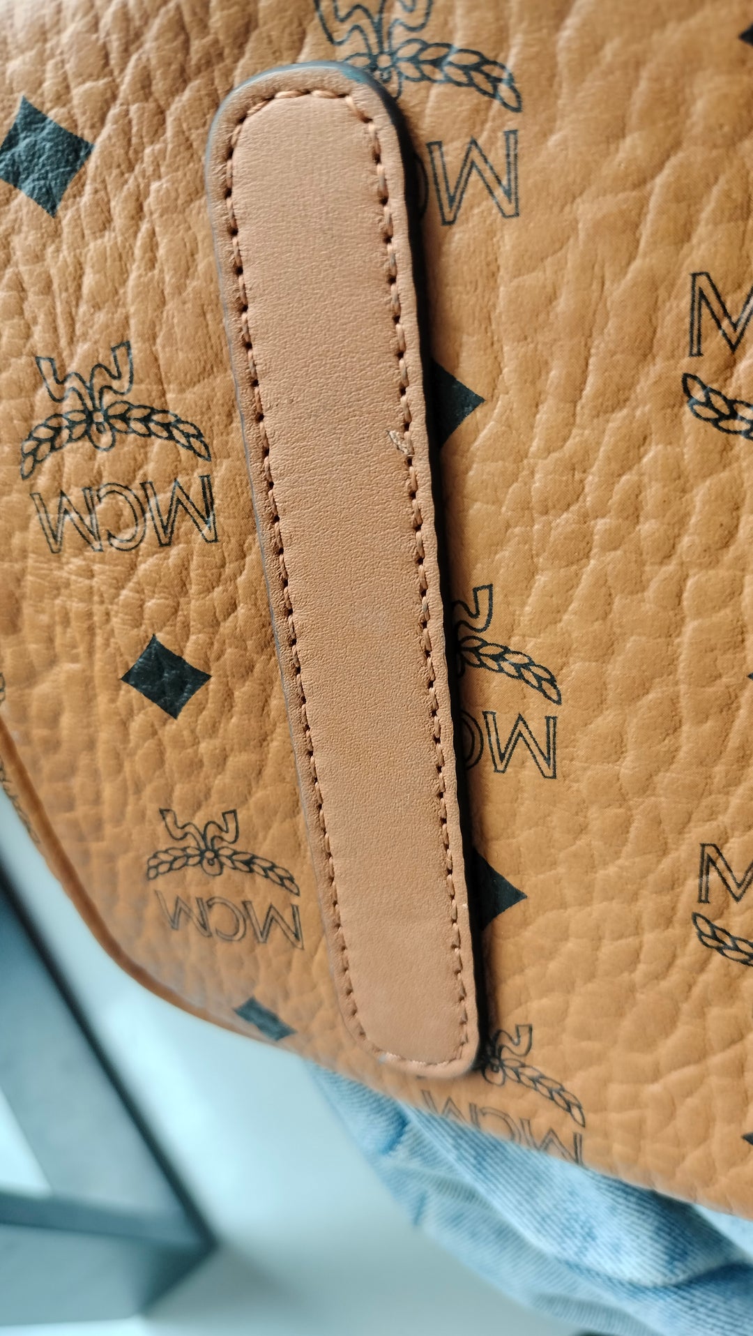 MCM Visetos Medium Anya Top Zip Shopper Tote