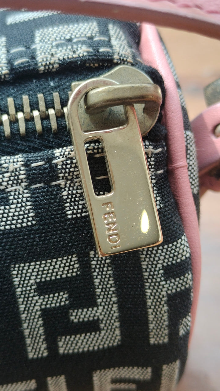 Fendi Zucchino Canvas Barrel Pochette