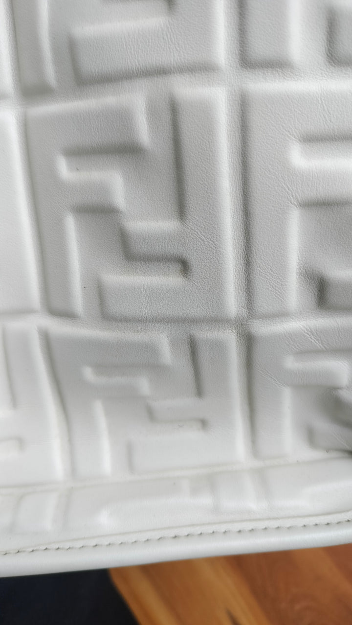 Fendi Off White Zucca Embossed Leather Sunshine Tote
