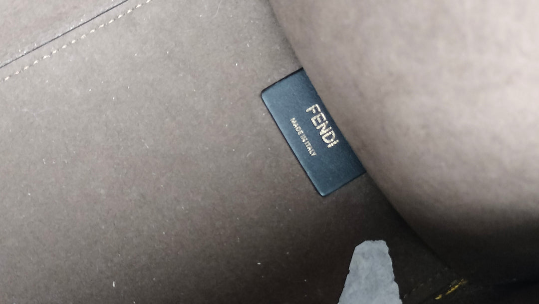 Fendi Off White Zucca Embossed Leather Sunshine Tote