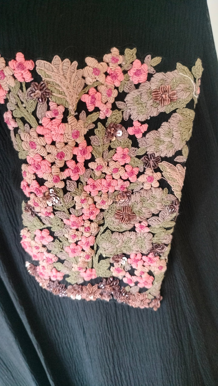 Dolly J Black Embroidered Gown