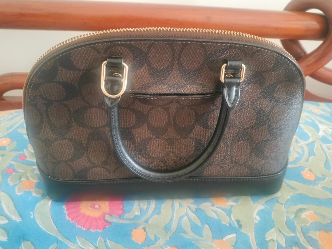 Coach Sierra Signature Coated Canvas and Leather Satchel