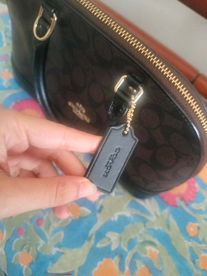 Coach Sierra Signature Coated Canvas and Leather Satchel