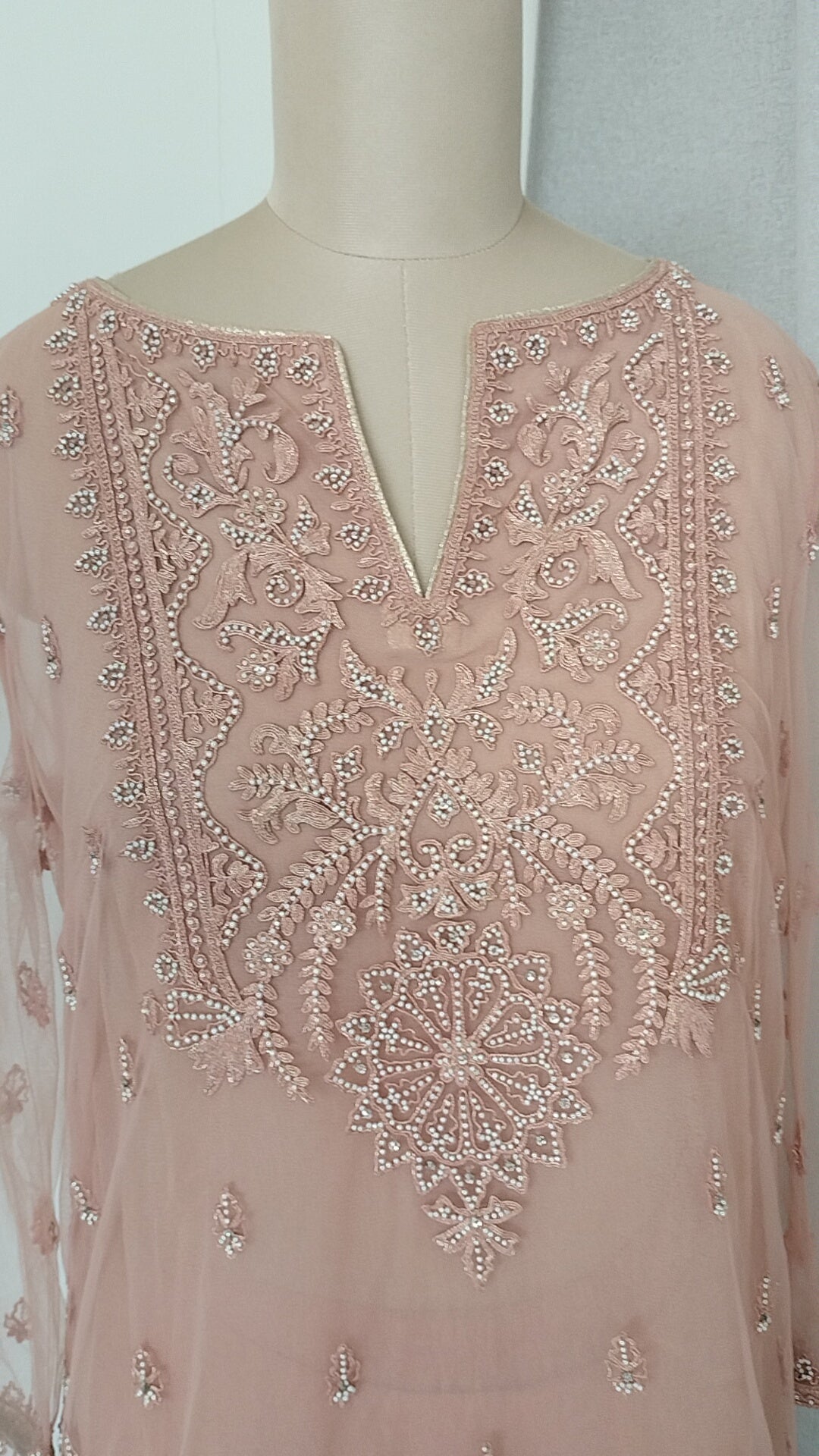 Tarun Tahiliani Dusty Rose Embellished Sharara Set