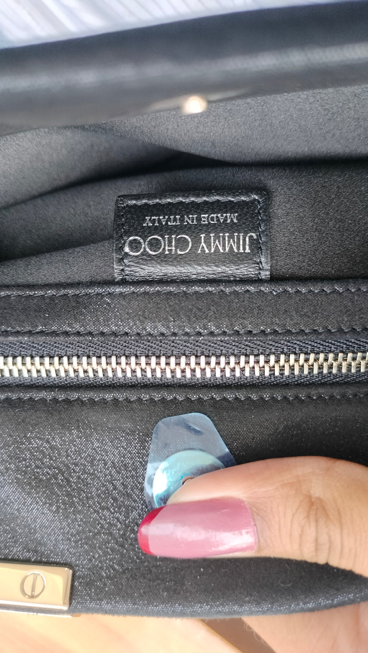 Jimmy Choo Chandra Black Embellished Clutch