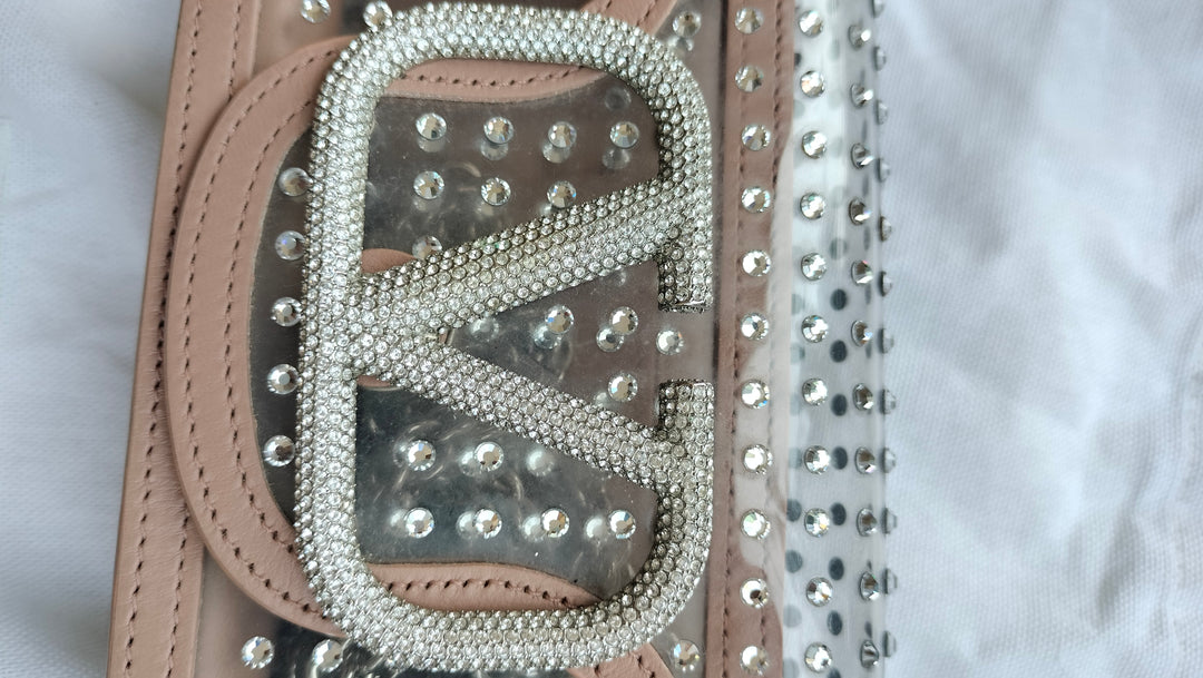 Valentino Garavani locò crystal-embellished shoulder bag