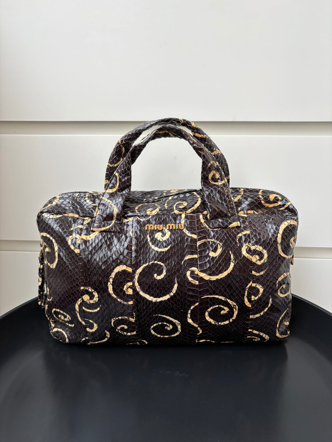 Miu Miu Python Leather Top Handle Bag