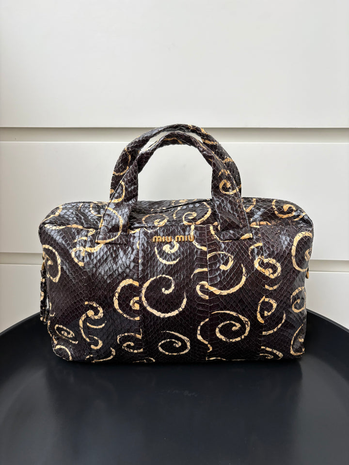 Miu Miu Python Leather Top Handle Bag