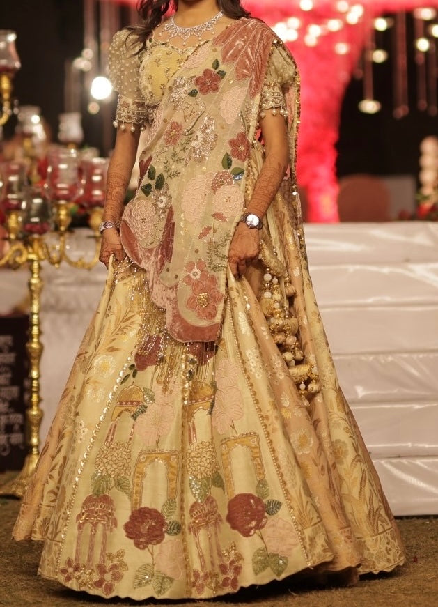 Gazal Gupta Floral Embroidered Lehenga Set
