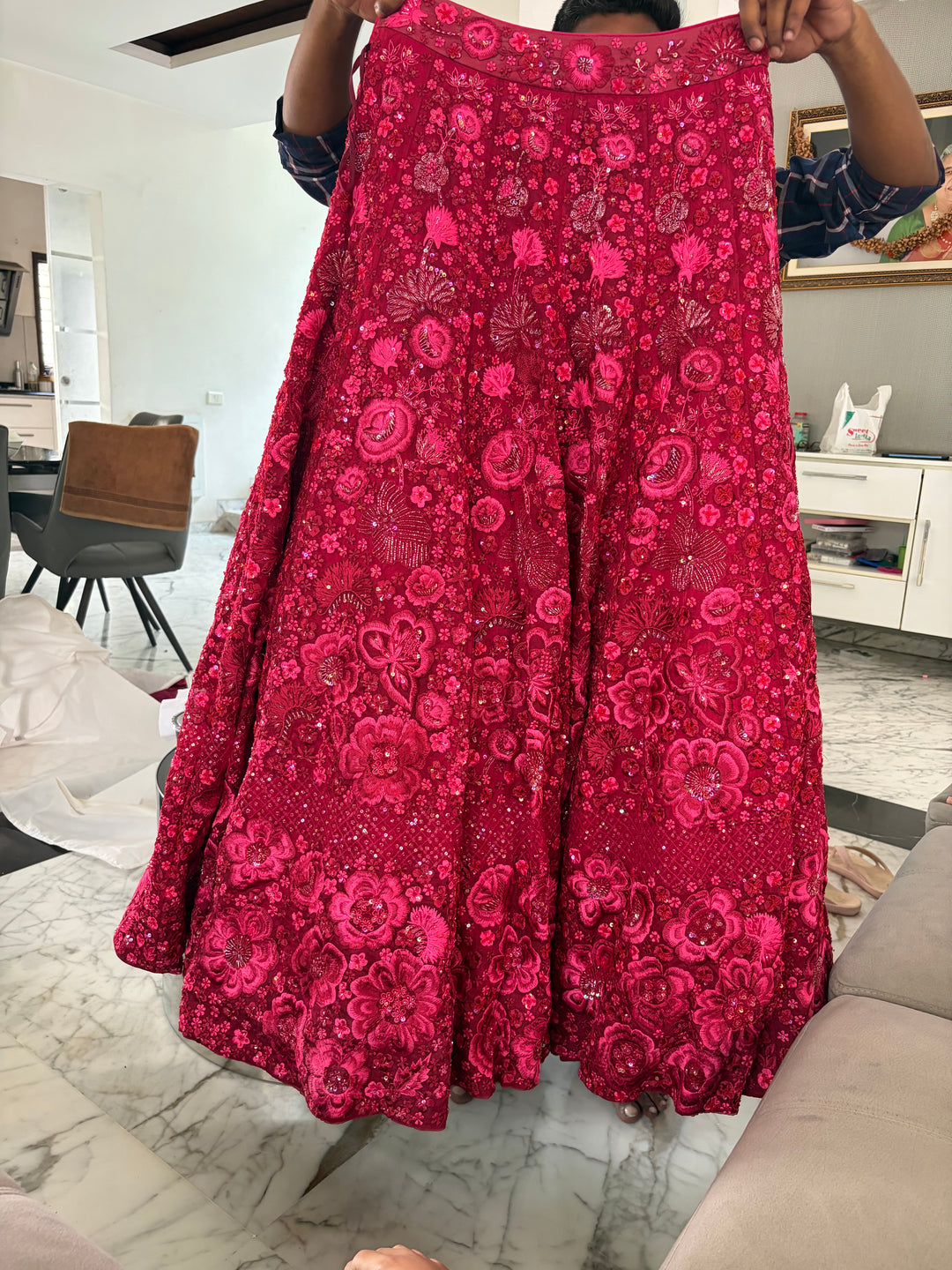 Mishru Floral Embroidered Lehenga Set