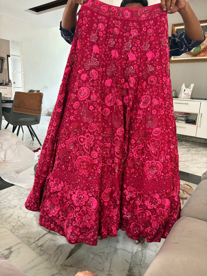 Mishru Floral Embroidered Lehenga Set