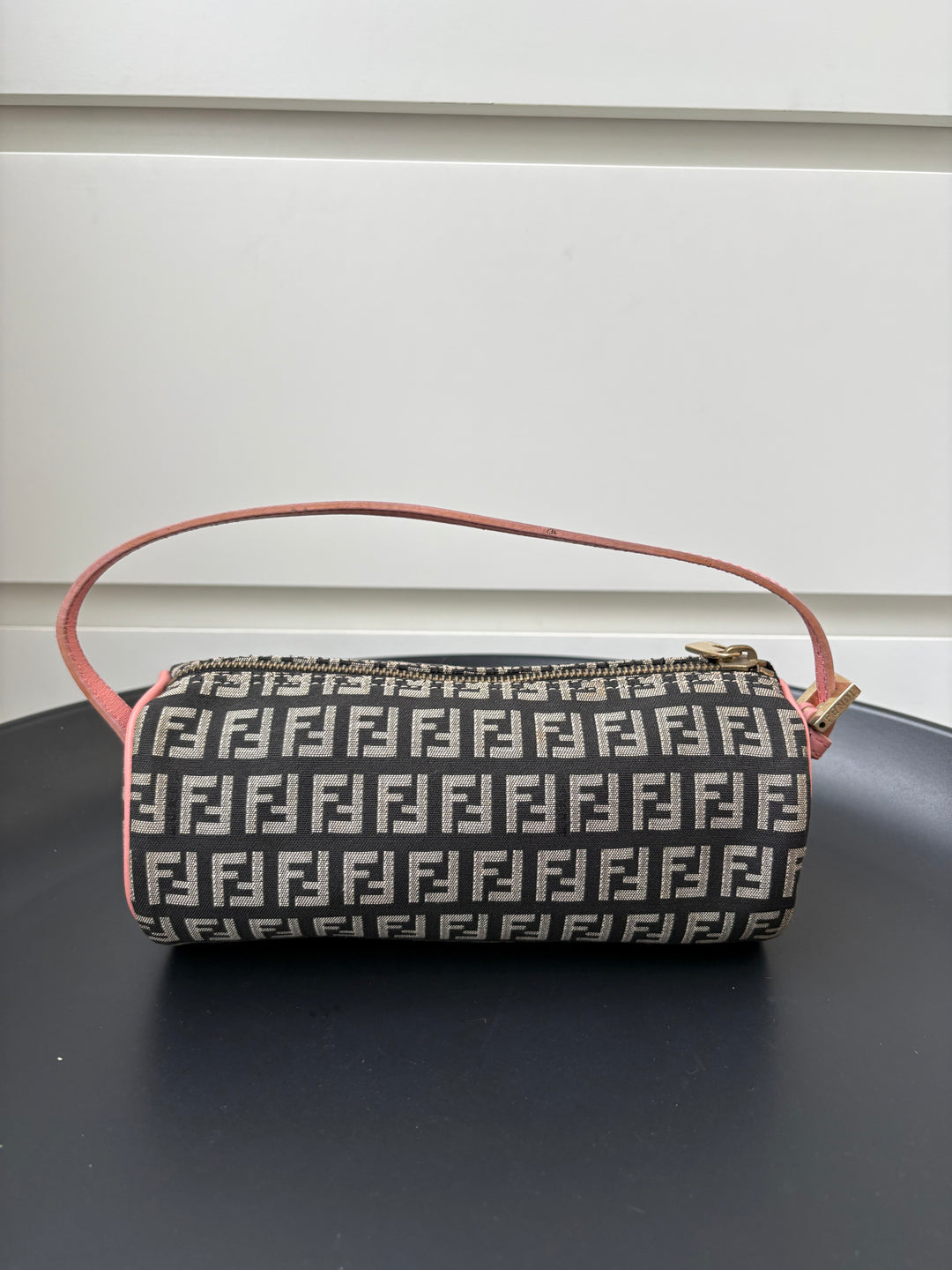 Fendi Zucchino Canvas Barrel Pochette