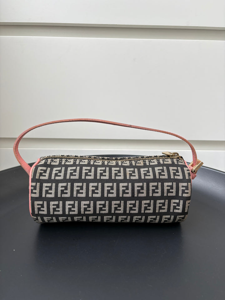 Fendi Zucchino Canvas Barrel Pochette