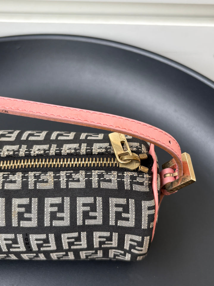 Fendi Zucchino Canvas Barrel Pochette
