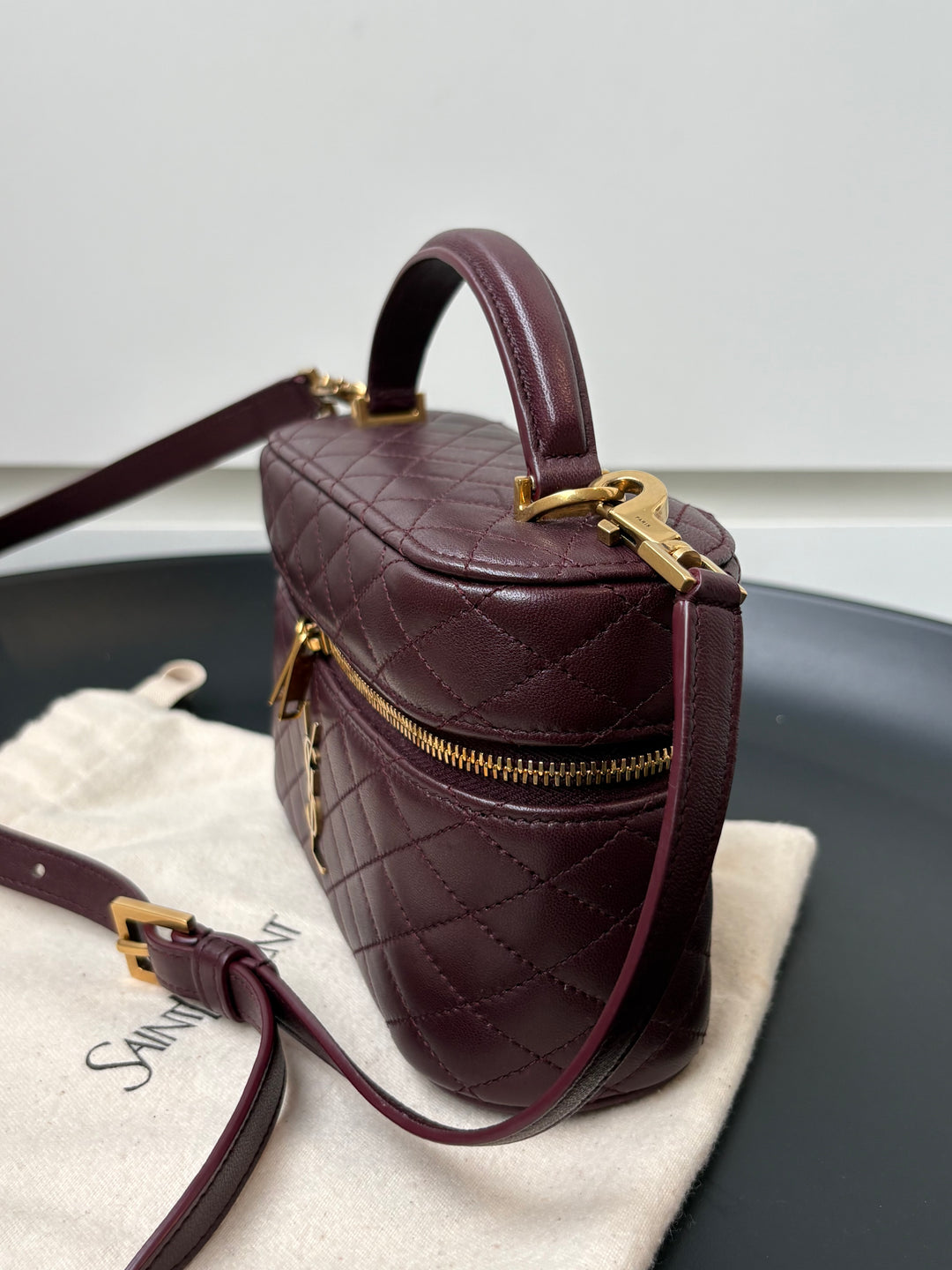 Saint Laurent Gaby Quilted Lambskin Vanity Bag