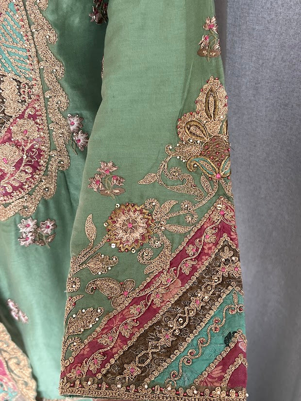 Rimple & Harpreet Green Embroidered Sharara Set