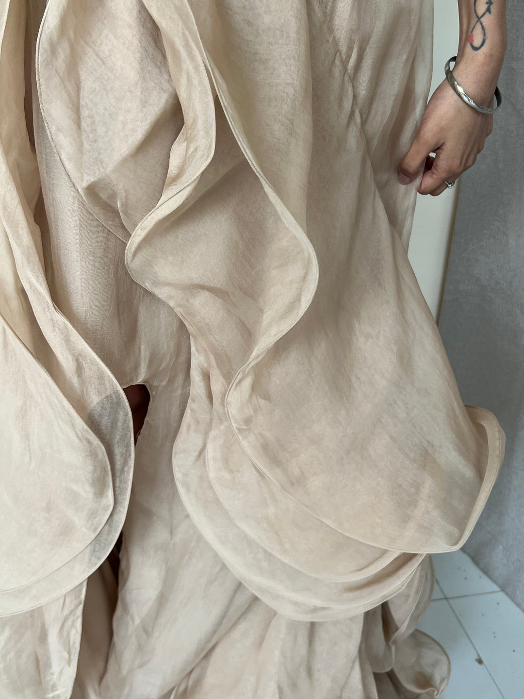 Gaurav Gupta Champagne Embellished Gown